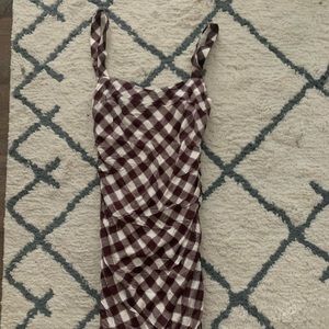 Urban Outfitters Mini Burgundy and White plaid